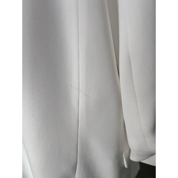 T Tahari White Coastal Open Roll Up Sleeve Blazer Size Large - Picture 8 of 9